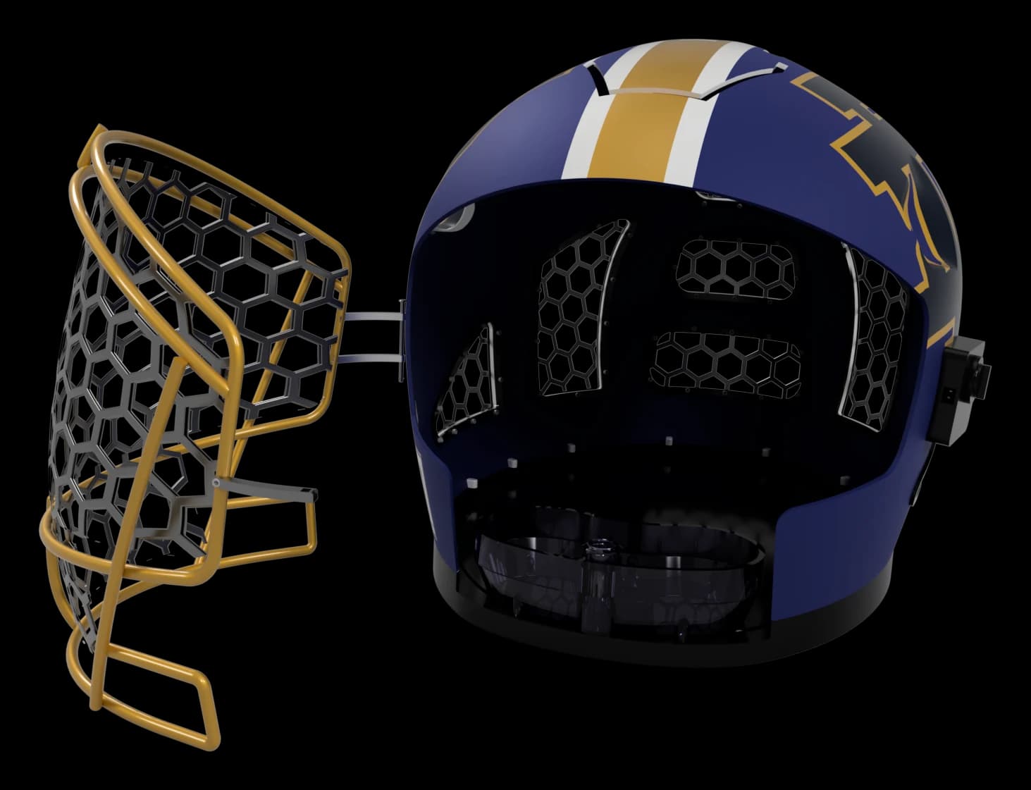 Navy & gold — open